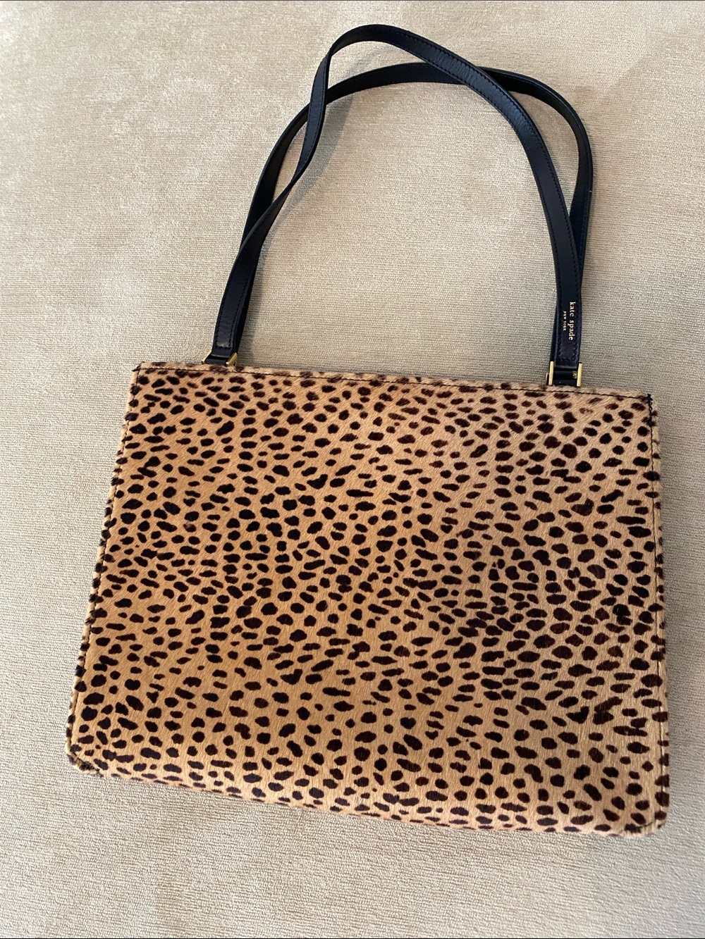 Kate Spade Leopard Print Shoulder Bag with Black Straps